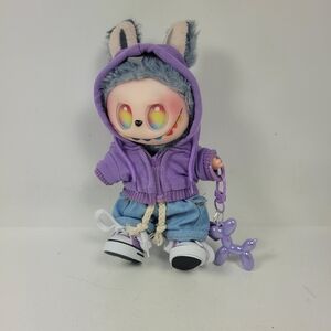 Purple Hoodie & Jeans Bunny Doll with Balloon Dog no doll